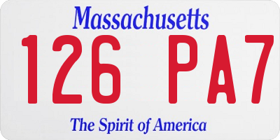 MA license plate 126PA7