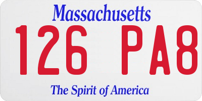 MA license plate 126PA8
