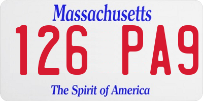 MA license plate 126PA9