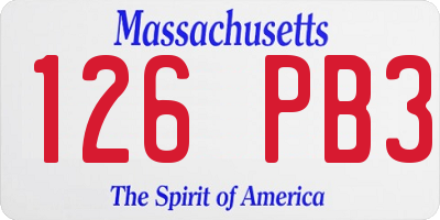 MA license plate 126PB3