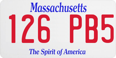 MA license plate 126PB5