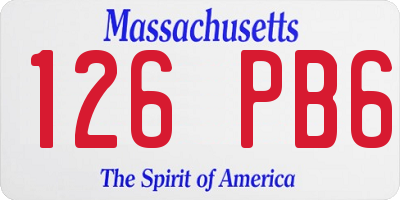 MA license plate 126PB6