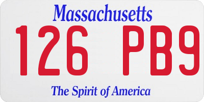 MA license plate 126PB9