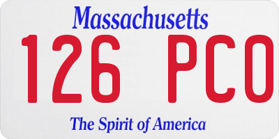 MA license plate 126PC0