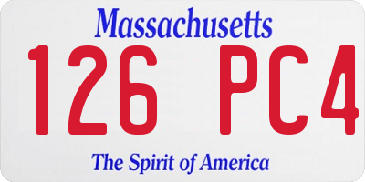 MA license plate 126PC4