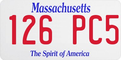 MA license plate 126PC5