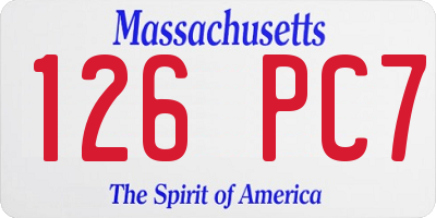 MA license plate 126PC7