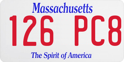 MA license plate 126PC8