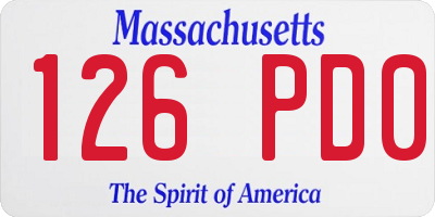 MA license plate 126PD0