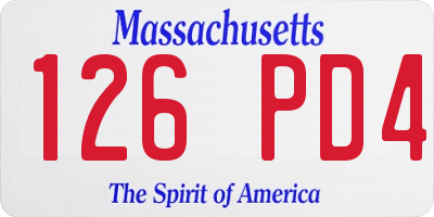 MA license plate 126PD4