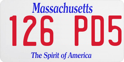 MA license plate 126PD5