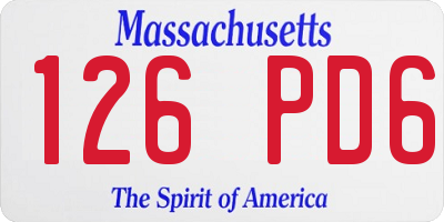 MA license plate 126PD6