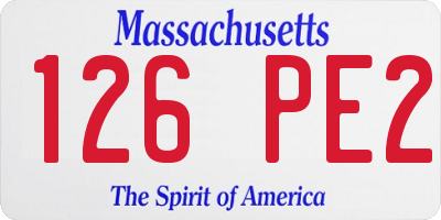 MA license plate 126PE2