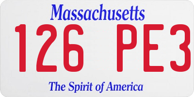 MA license plate 126PE3