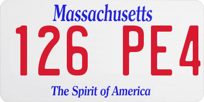 MA license plate 126PE4
