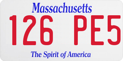 MA license plate 126PE5