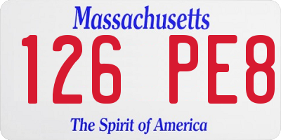 MA license plate 126PE8
