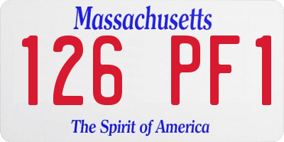 MA license plate 126PF1
