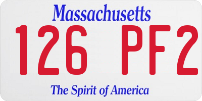MA license plate 126PF2