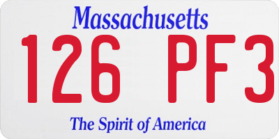 MA license plate 126PF3