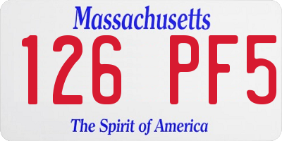 MA license plate 126PF5
