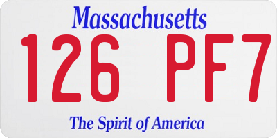 MA license plate 126PF7