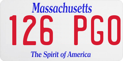 MA license plate 126PG0