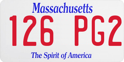MA license plate 126PG2
