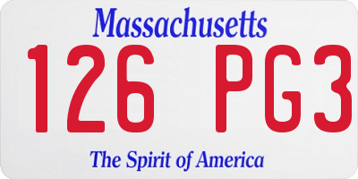 MA license plate 126PG3
