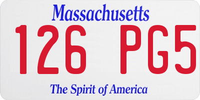 MA license plate 126PG5