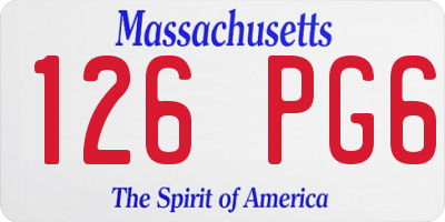 MA license plate 126PG6
