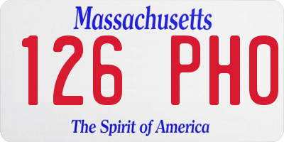 MA license plate 126PH0