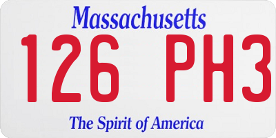 MA license plate 126PH3