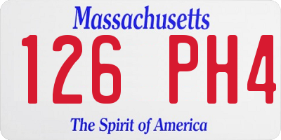 MA license plate 126PH4