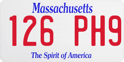MA license plate 126PH9