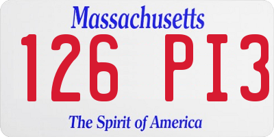 MA license plate 126PI3