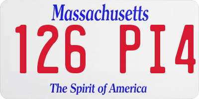 MA license plate 126PI4