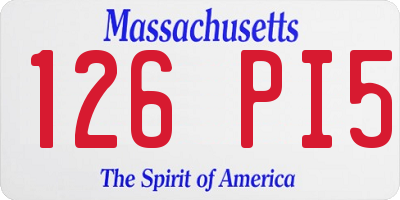 MA license plate 126PI5