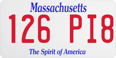 MA license plate 126PI8