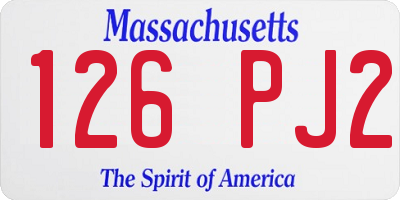 MA license plate 126PJ2