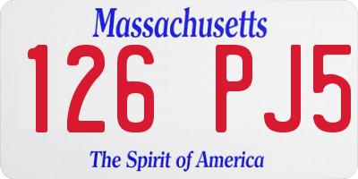 MA license plate 126PJ5