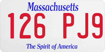 MA license plate 126PJ9