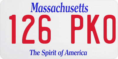 MA license plate 126PK0