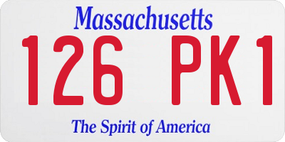 MA license plate 126PK1