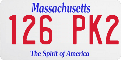 MA license plate 126PK2
