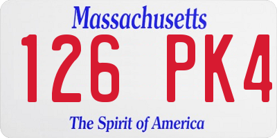 MA license plate 126PK4