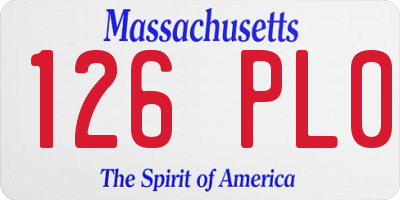 MA license plate 126PL0