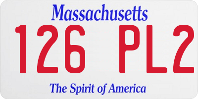 MA license plate 126PL2
