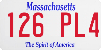 MA license plate 126PL4