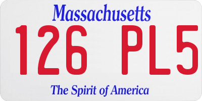 MA license plate 126PL5